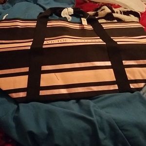 Pink and Black Victoria's Secret Tote Bag
